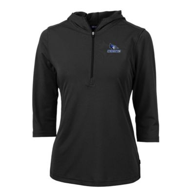 Creighton University Bluejays NCAA Virtue Eco Pique Half-Zip 3/4 Sleeve Pullover Hoodie