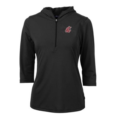 NCAA Washington State Cougars Virtue Eco Pique Half-Zip 3/4 Sleeve Pullover Hoodie