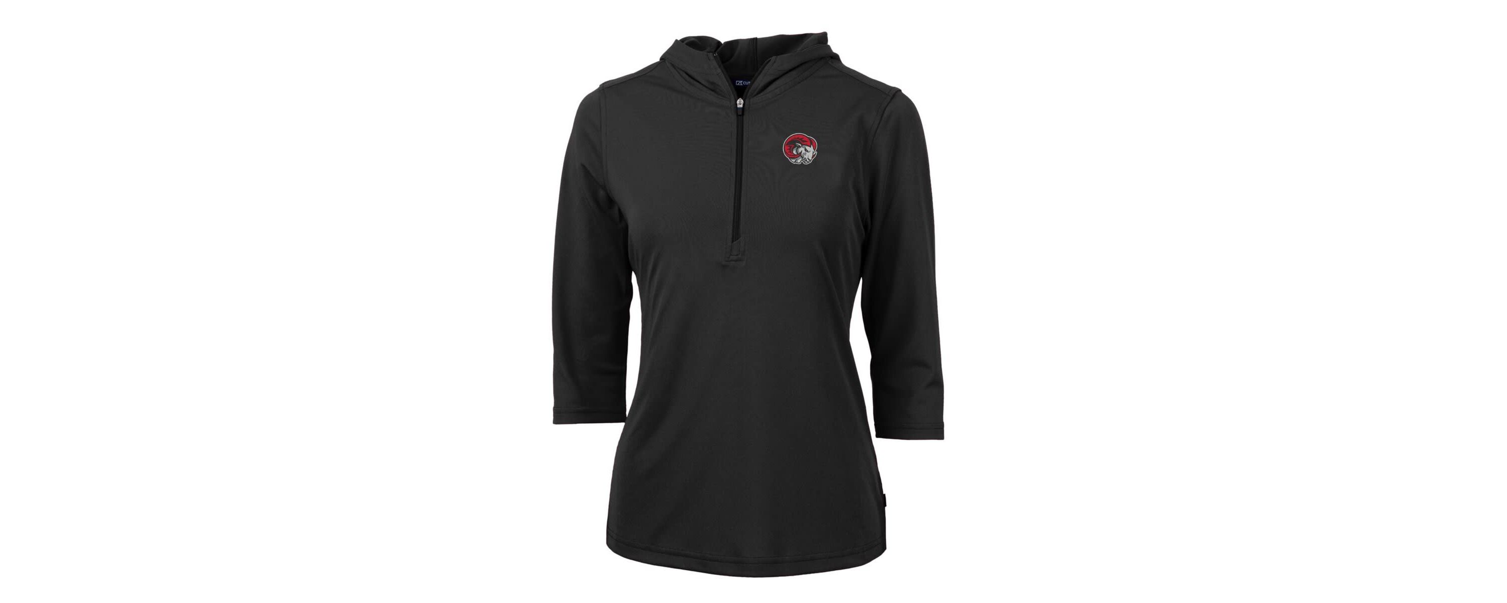 NCAA Winston-Salem State Rams Virtue Eco Pique Half-Zip 3/4 Sleeve Pullover Hoodie