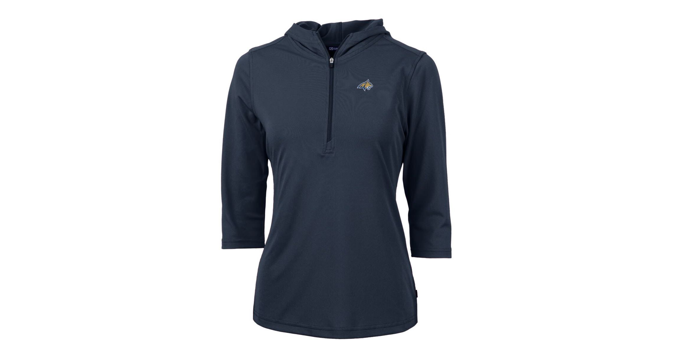 NCAA Montana State Bobcats Virtue Eco Pique Half-Zip 3/4 Sleeve Pullover Hoodie