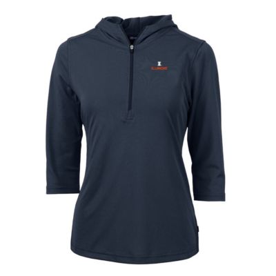 NCAA Illinois Fighting Illini Virtue Eco Pique Half-Zip 3/4 Sleeve Pullover Hoodie