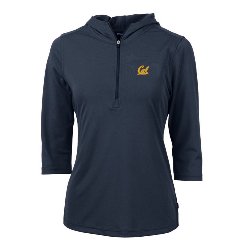 California Golden Bears NCAA Cal Bears Virtue Eco Pique Half-Zip 3/4 Sleeve Pullover Hoodie