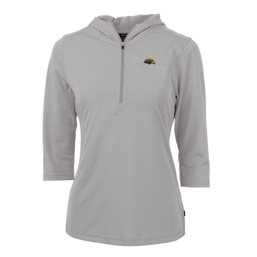 NCAA Southern Miss Golden Eagles Virtue Eco Pique Half-Zip 3/4 Sleeve Pullover Hoodie