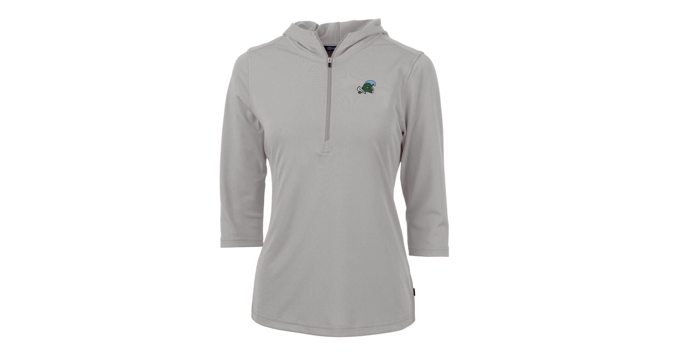 Tulane Green Wave NCAA Tulane Wave Virtue Eco Pique Half-Zip 3/4 Sleeve Pullover Hoodie