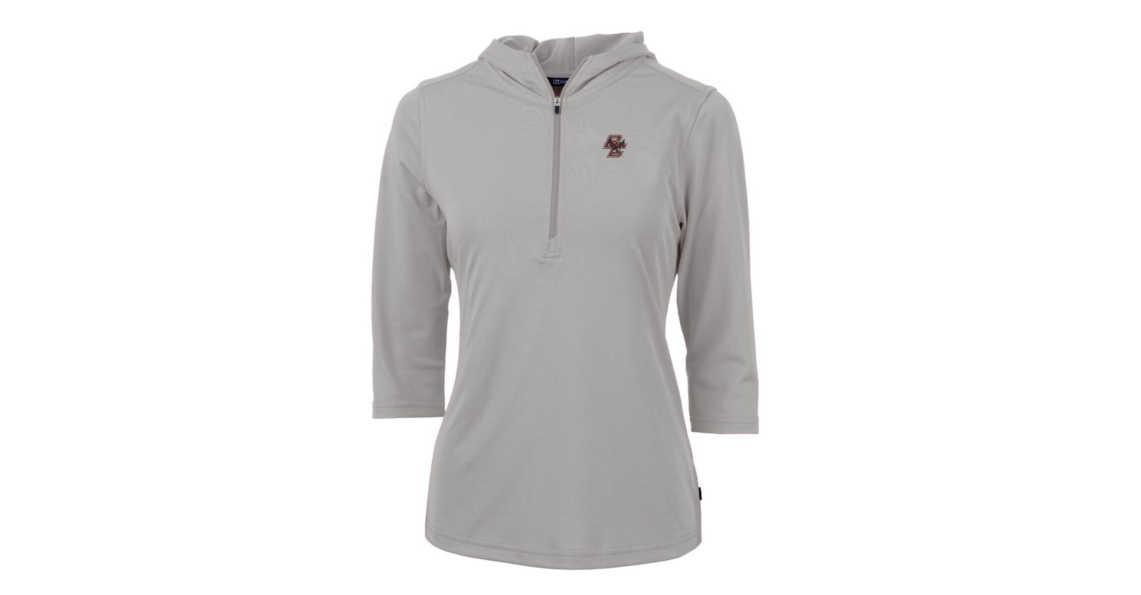 Boston College Eagles NCAA Boston NCAA Eagles Virtue Eco Pique Half-Zip 3/4 Sleeve Pullover Hoodie