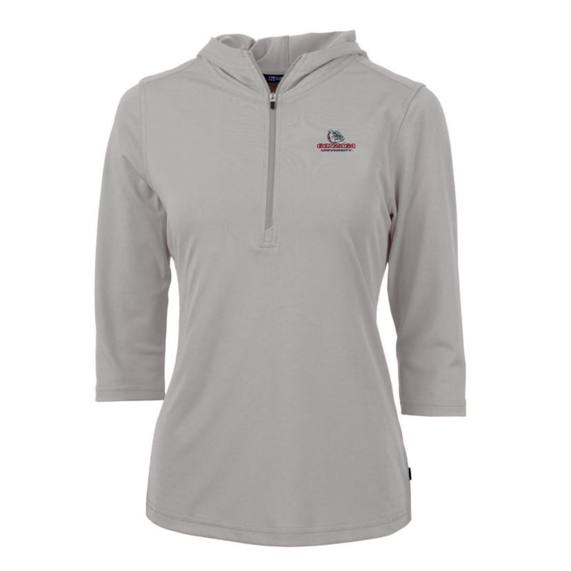 Gonzaga University Bulldogs NCAA Gonzaga Bulldogs Virtue Eco Pique Half-Zip 3/4 Sleeve Pullover Hoodie
