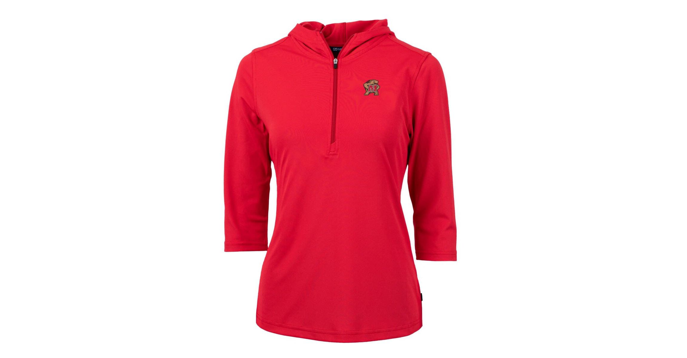NCAA Maryland Terrapins Virtue Eco Pique Half-Zip 3/4 Sleeve Pullover Hoodie