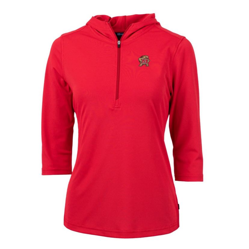 NCAA Maryland Terrapins Virtue Eco Pique Half-Zip 3/4 Sleeve Pullover Hoodie
