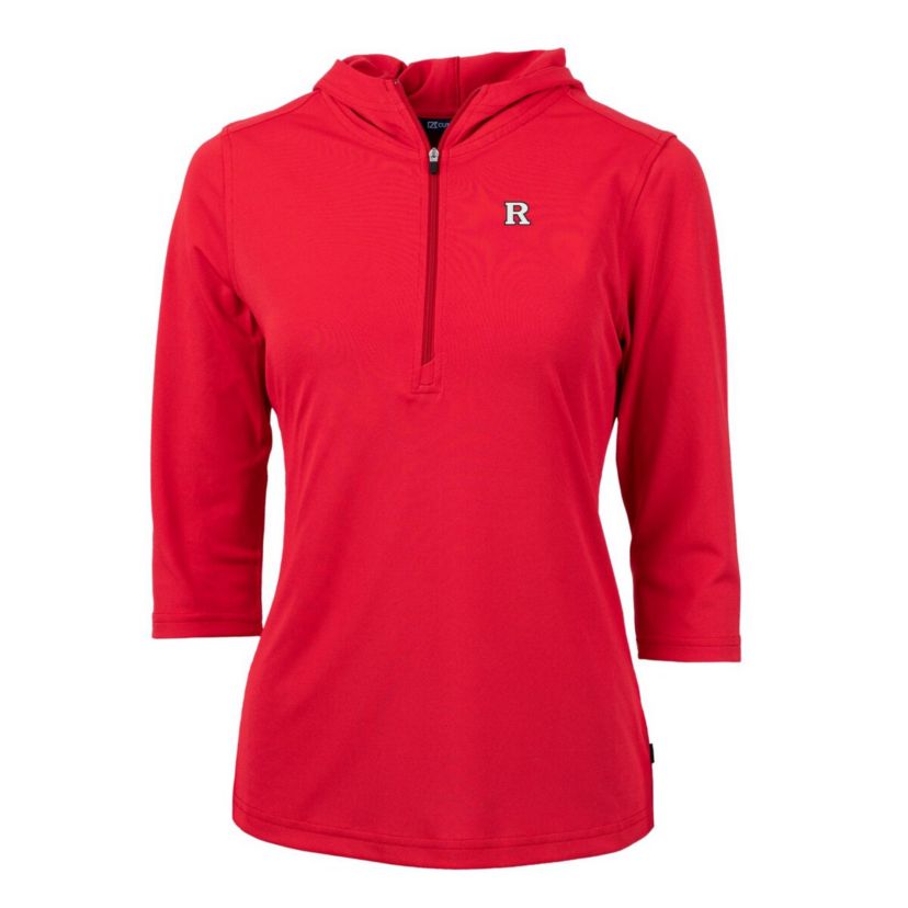 Rutgers Scarlet Knights NCAA Rutgers Knights Virtue Eco Pique Half-Zip 3/4 Sleeve Pullover Hoodie