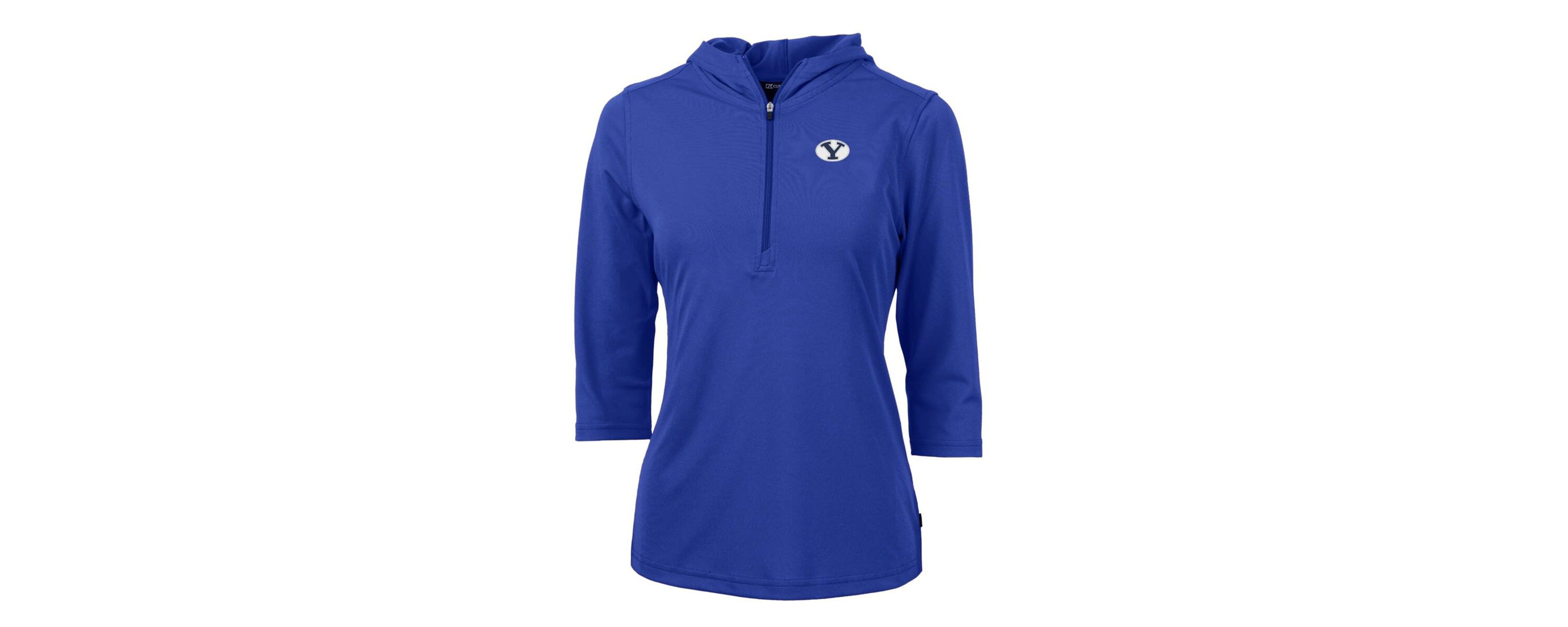 NCAA BYU Cougars Virtue Eco Pique Half-Zip 3/4 Sleeve Pullover Hoodie