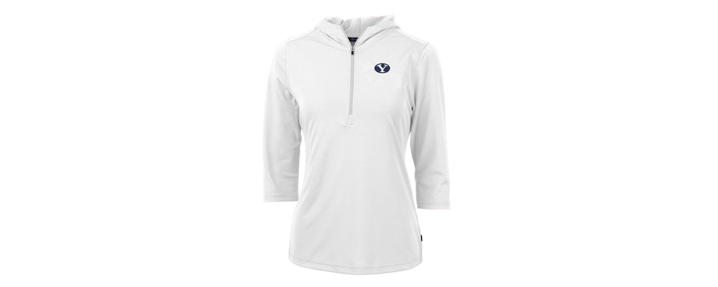 NCAA BYU Cougars Virtue Eco Pique Half-Zip 3/4 Sleeve Pullover Hoodie
