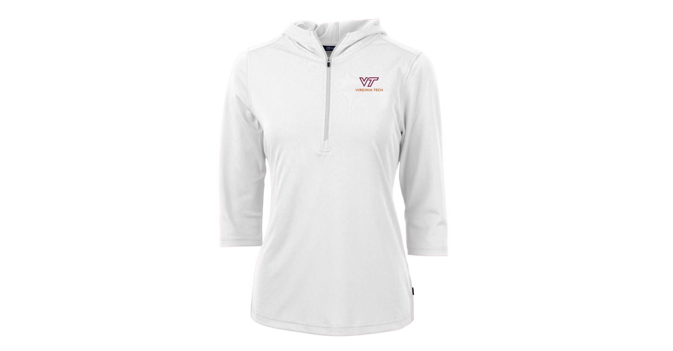 NCAA Virginia Tech Hokies Virtue Eco Pique Half-Zip 3/4 Sleeve Pullover Hoodie