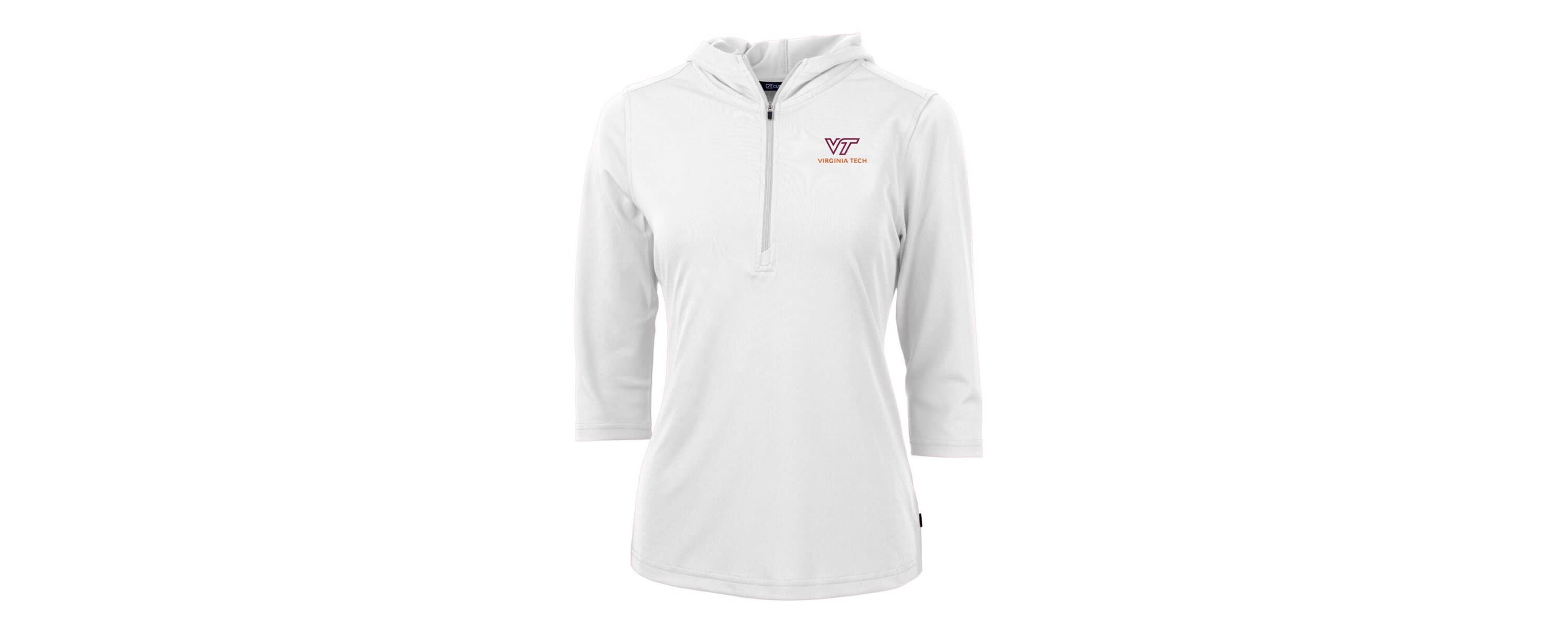 NCAA Virginia Tech Hokies Virtue Eco Pique Half-Zip 3/4 Sleeve Pullover Hoodie