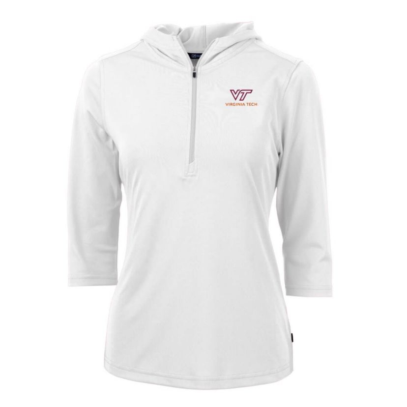 NCAA Virginia Tech Hokies Virtue Eco Pique Half-Zip 3/4 Sleeve Pullover Hoodie