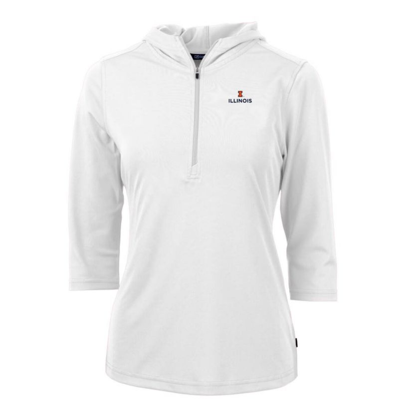 NCAA Illinois Fighting Illini Virtue Eco Pique Half-Zip 3/4 Sleeve Pullover Hoodie