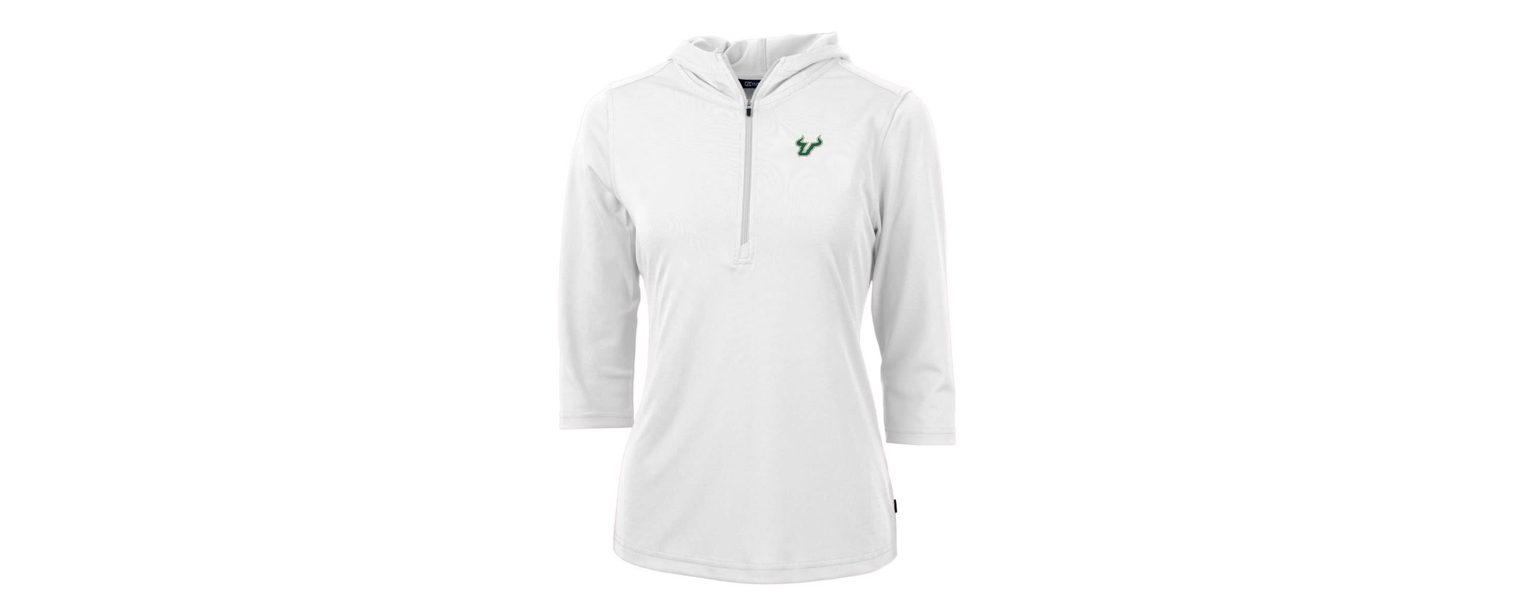 NCAA South Florida Bulls Virtue Eco Pique Half-Zip 3/4 Sleeve Pullover Hoodie