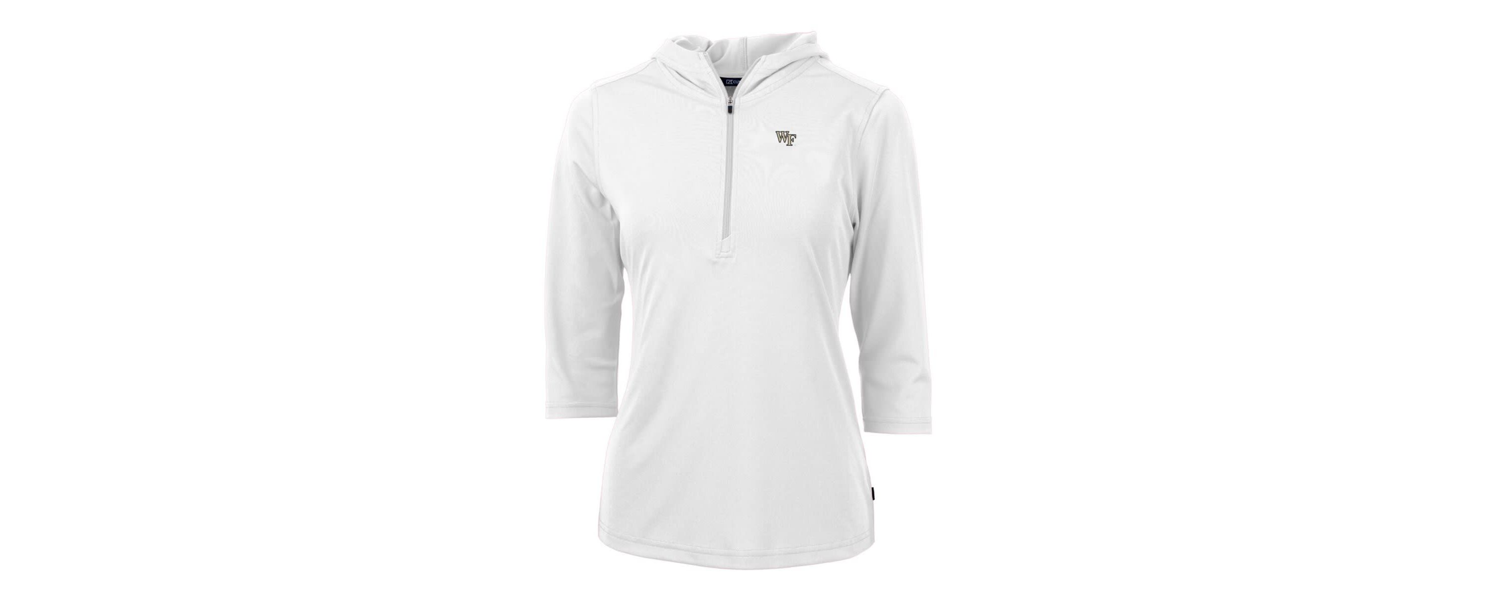 NCAA Wake Forest Demon Deacons Virtue Eco Pique Half-Zip 3/4 Sleeve Pullover Hoodie