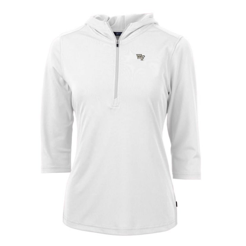 NCAA Wake Forest Demon Deacons Virtue Eco Pique Half-Zip 3/4 Sleeve Pullover Hoodie