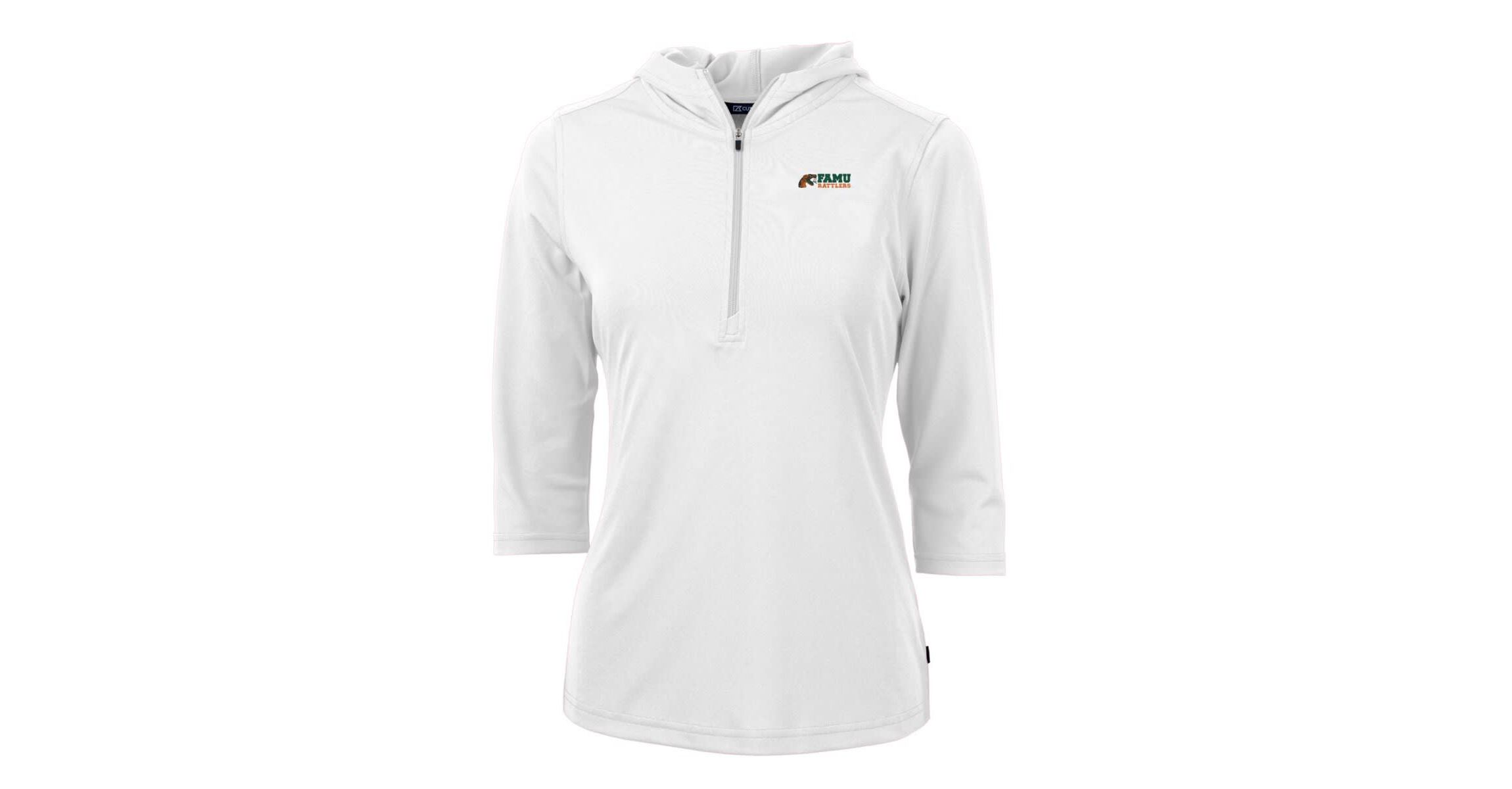 NCAA Florida A&M Rattlers Virtue Eco Pique Half-Zip 3/4 Sleeve Pullover Hoodie
