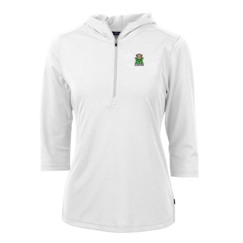 NCAA Marshall Thundering Herd Virtue Eco Pique Half-Zip 3/4 Sleeve Pullover Hoodie