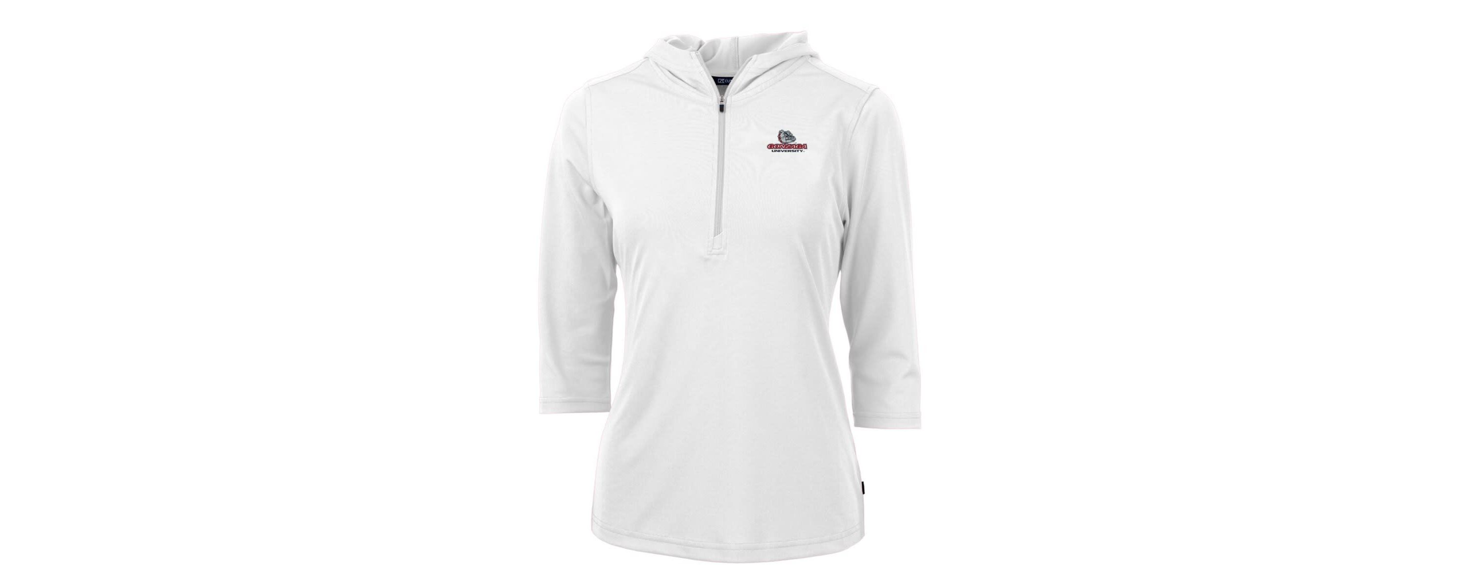 Gonzaga University Bulldogs NCAA Gonzaga Bulldogs Virtue Eco Pique Half-Zip 3/4 Sleeve Pullover Hoodie