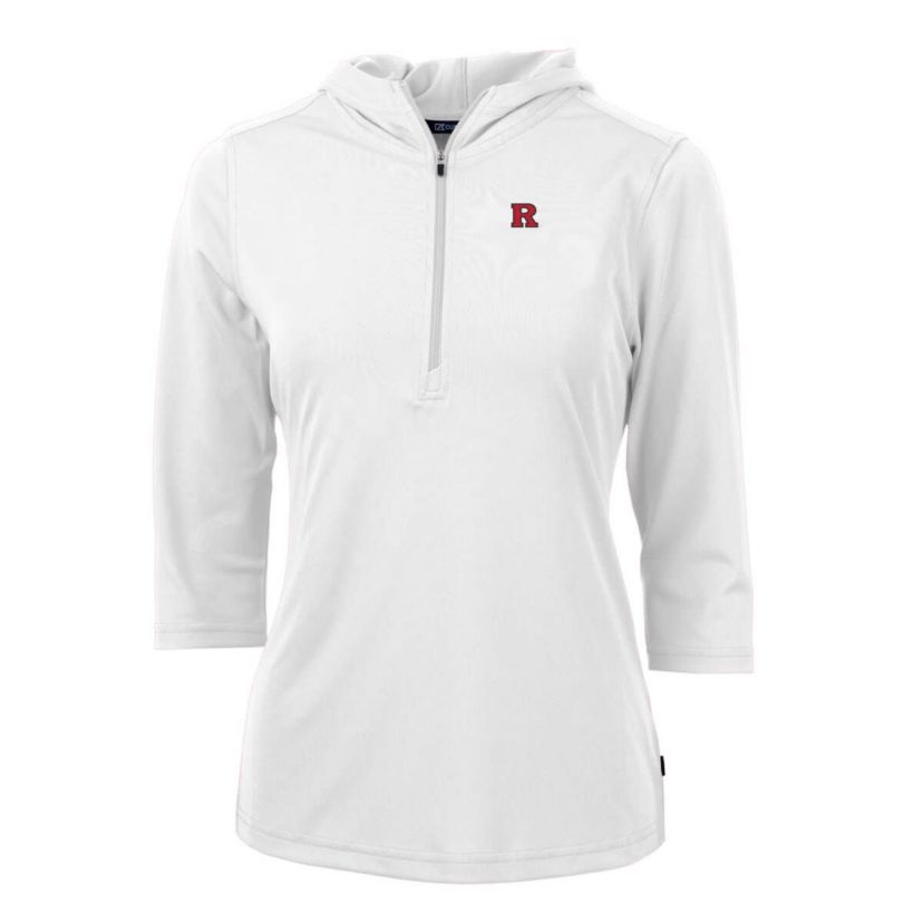 Rutgers Scarlet Knights NCAA Rutgers Knights Virtue Eco Pique Half-Zip 3/4 Sleeve Pullover Hoodie