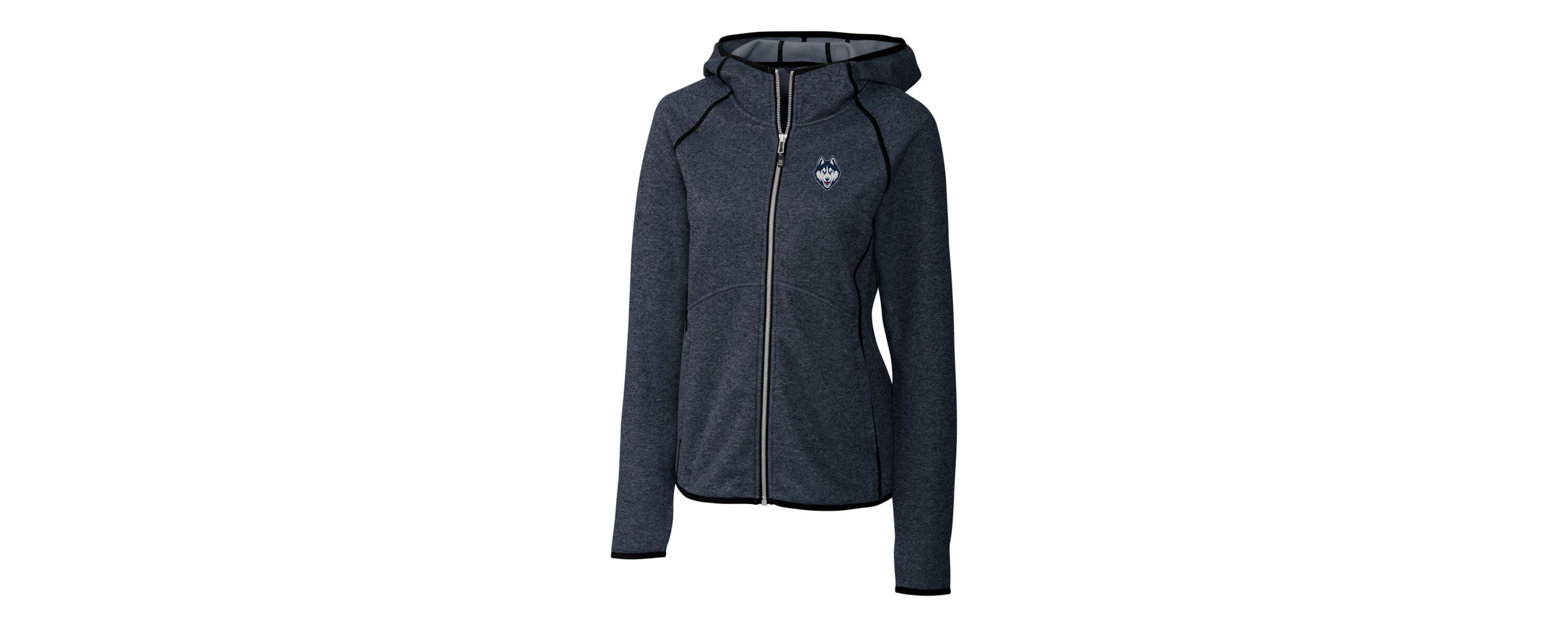 Connecticut Huskies NCAA Heathered UConn Huskies Logo Mainsail Full-Zip Hooded Jacket