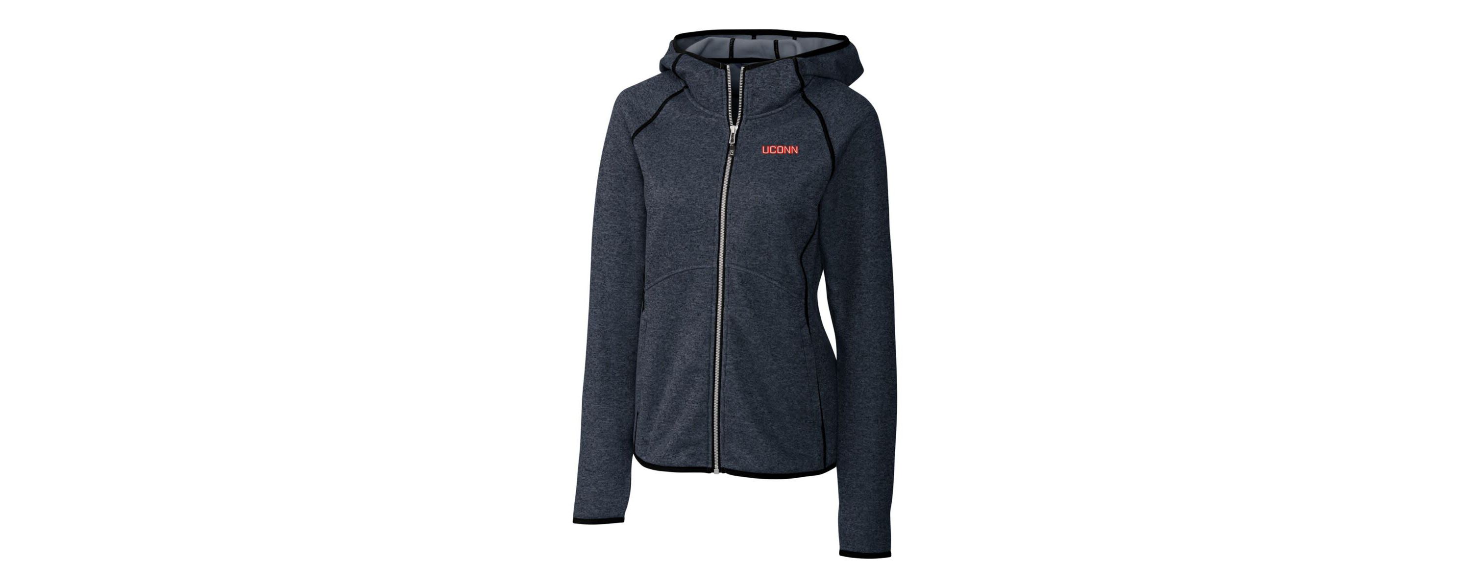 Connecticut Huskies NCAA Heathered UConn Huskies Wordmark Mainsail Full-Zip Hooded Jacket