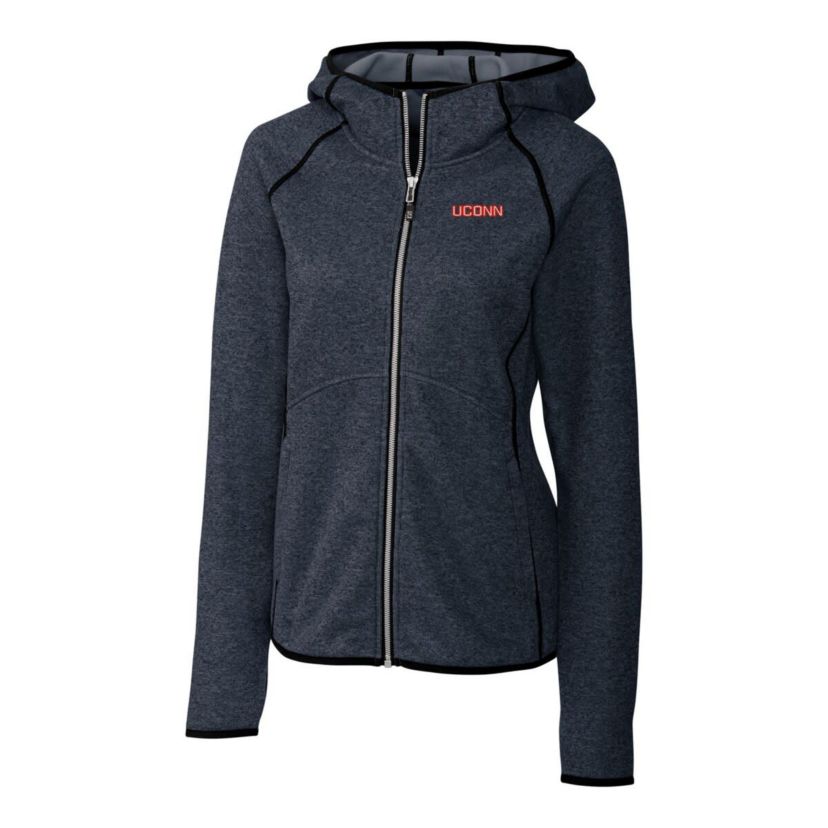 Connecticut Huskies NCAA Heathered UConn Huskies Wordmark Mainsail Full-Zip Hooded Jacket