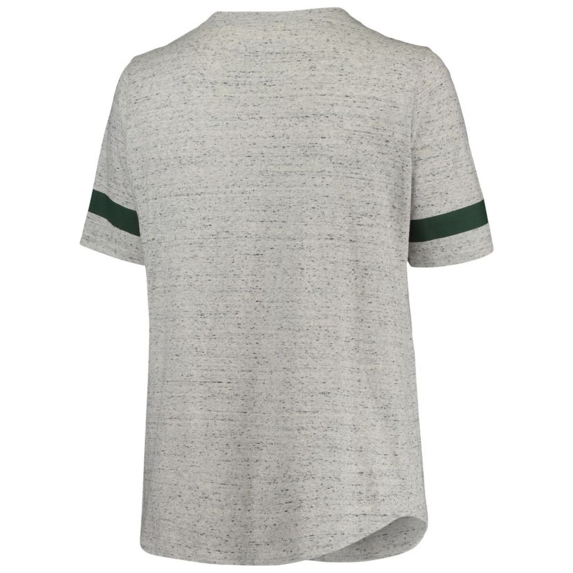 NCAA ed Michigan State Spartans Plus Size Lace-Up V-Neck T-Shirt