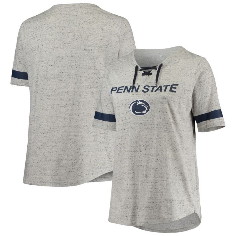 NCAA ed Penn State Nittany Lions Plus Size Lace-Up V-Neck T-Shirt