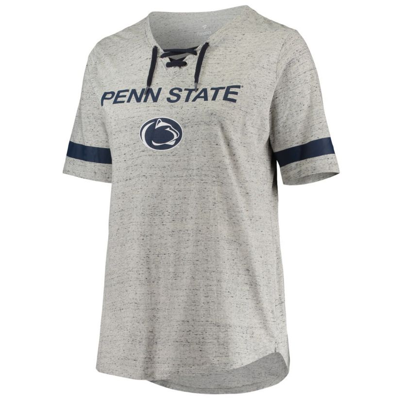 NCAA ed Penn State Nittany Lions Plus Size Lace-Up V-Neck T-Shirt