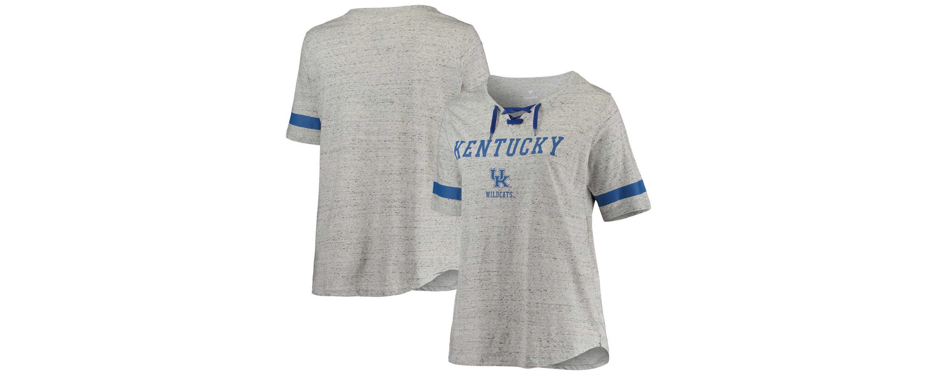 NCAA ed Kentucky Wildcats Plus Size Lace-Up V-Neck T-Shirt