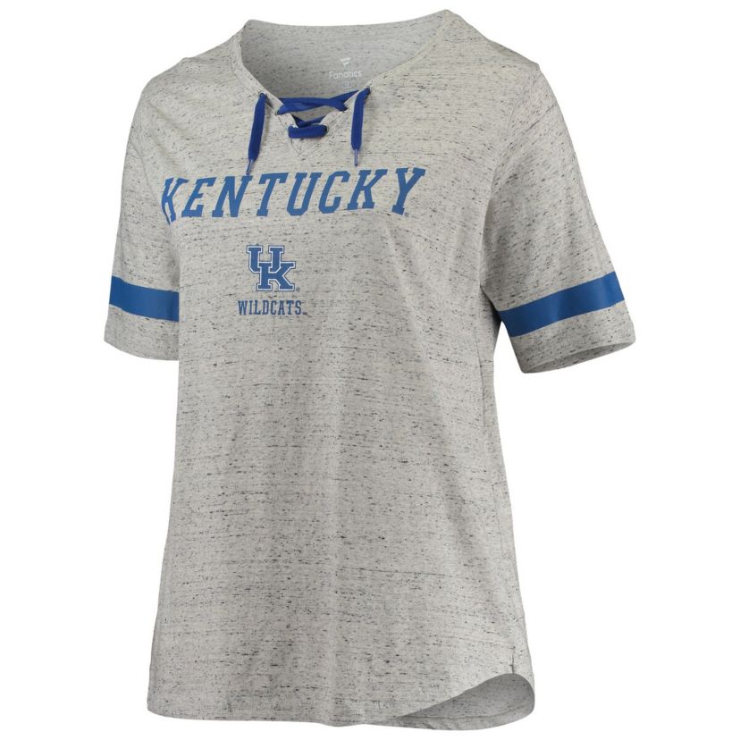 NCAA ed Kentucky Wildcats Plus Size Lace-Up V-Neck T-Shirt