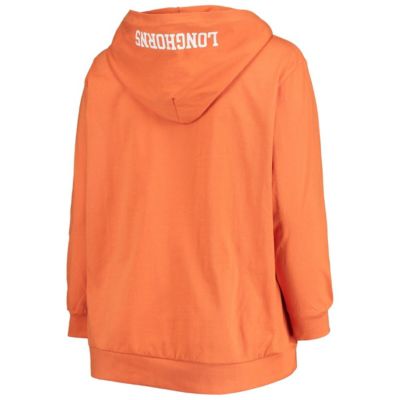 NCAA Texas Longhorns Plus Wordmark V-Neck Lace-Up Pullover Hoodie