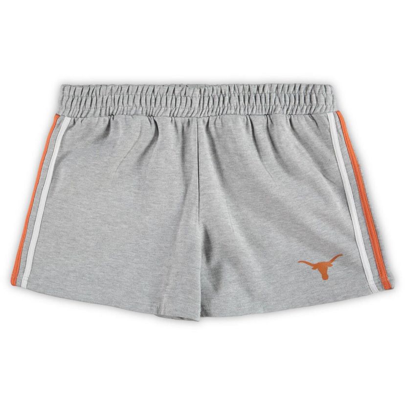 NCAA Heathered Texas Longhorns Plus Size 2-Stripes Shorts
