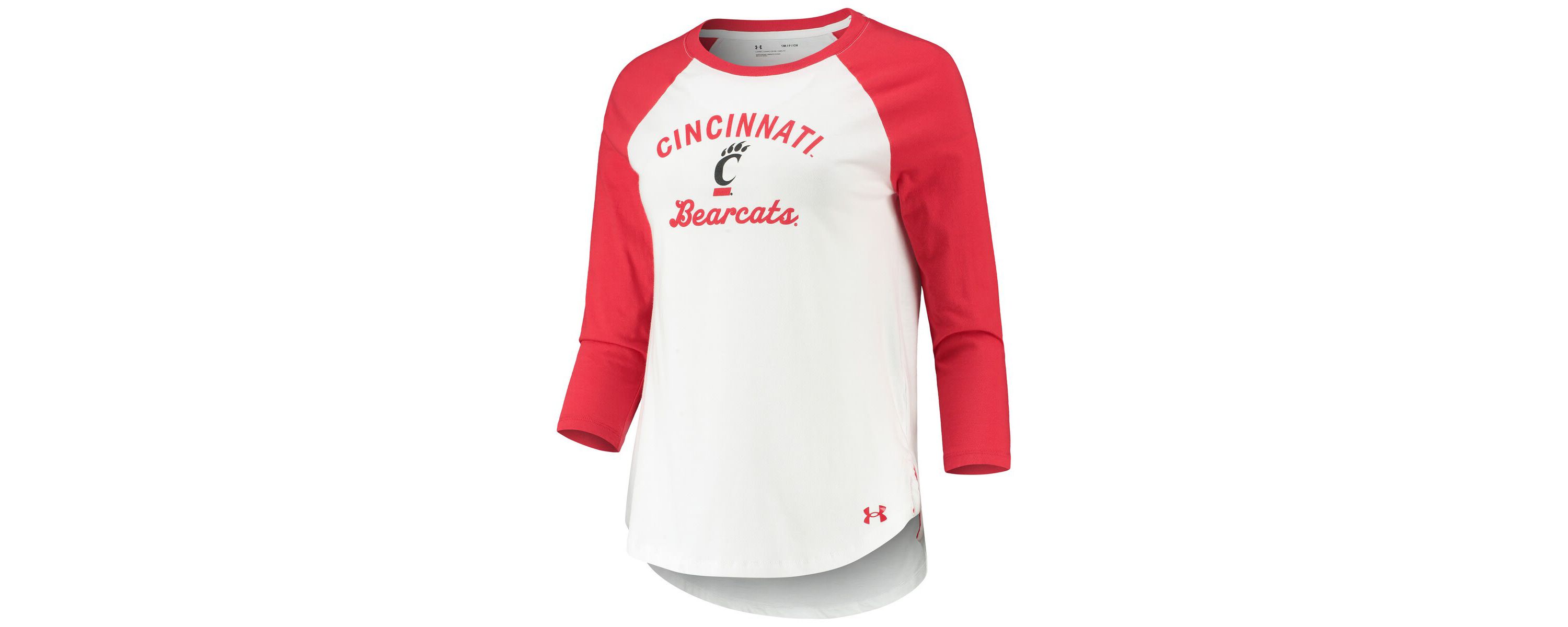 NCAA Under Armour Cincinnati Bearcats Baseball Raglan 3/4 Sleeve T-Shirt