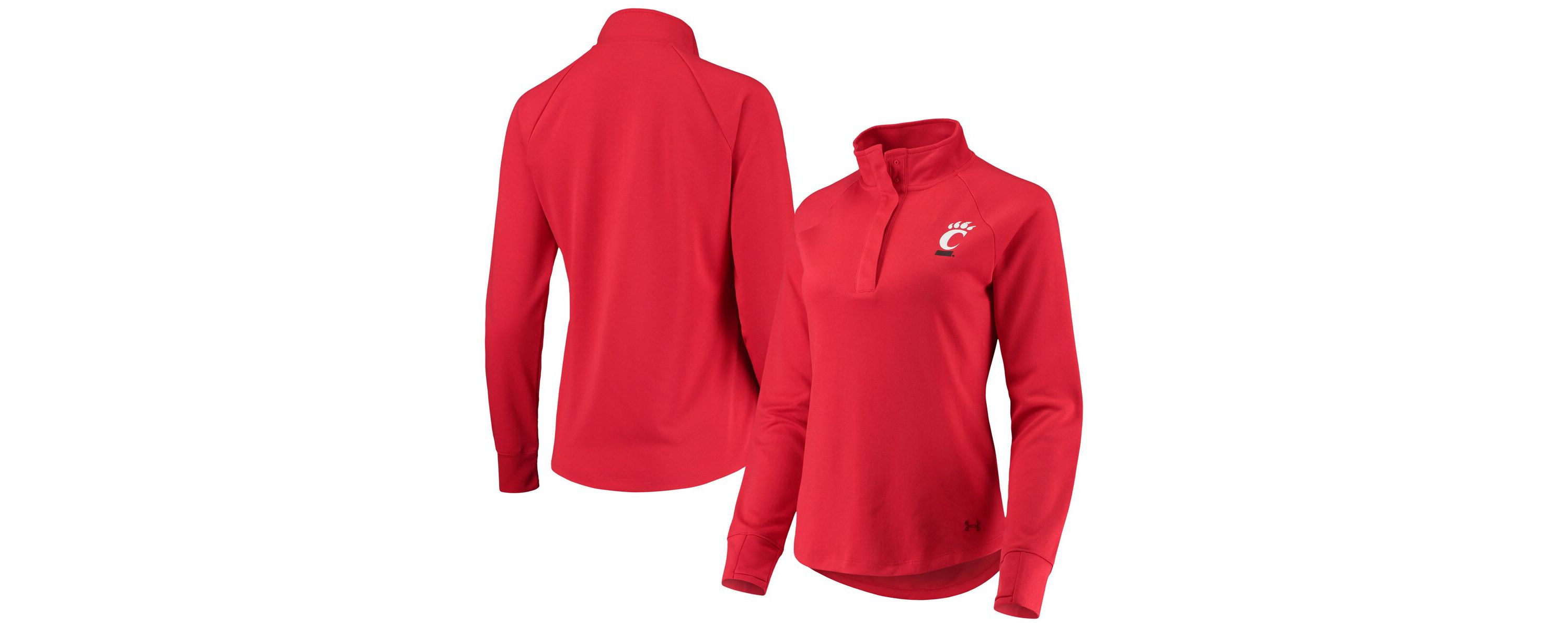 NCAA Under Armour Cincinnati Bearcats Double Knit Raglan Quarter-Snap Jacket