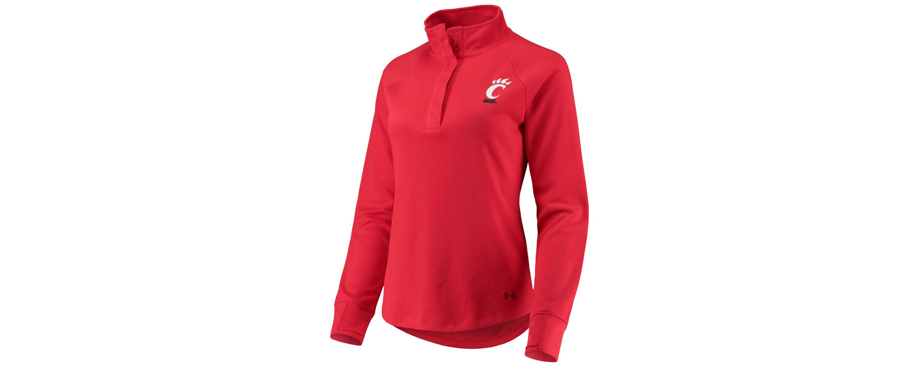NCAA Under Armour Cincinnati Bearcats Double Knit Raglan Quarter-Snap Jacket
