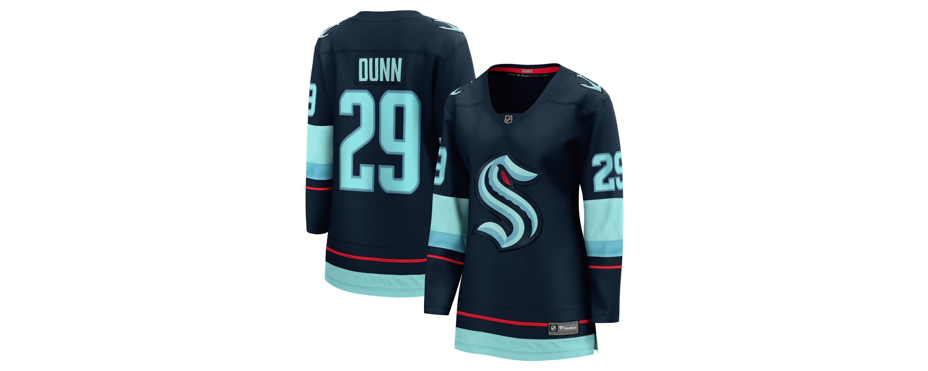 NHL Fanatics Vince Dunn Deep Sea Seattle Kraken Home Breakaway Player Jersey