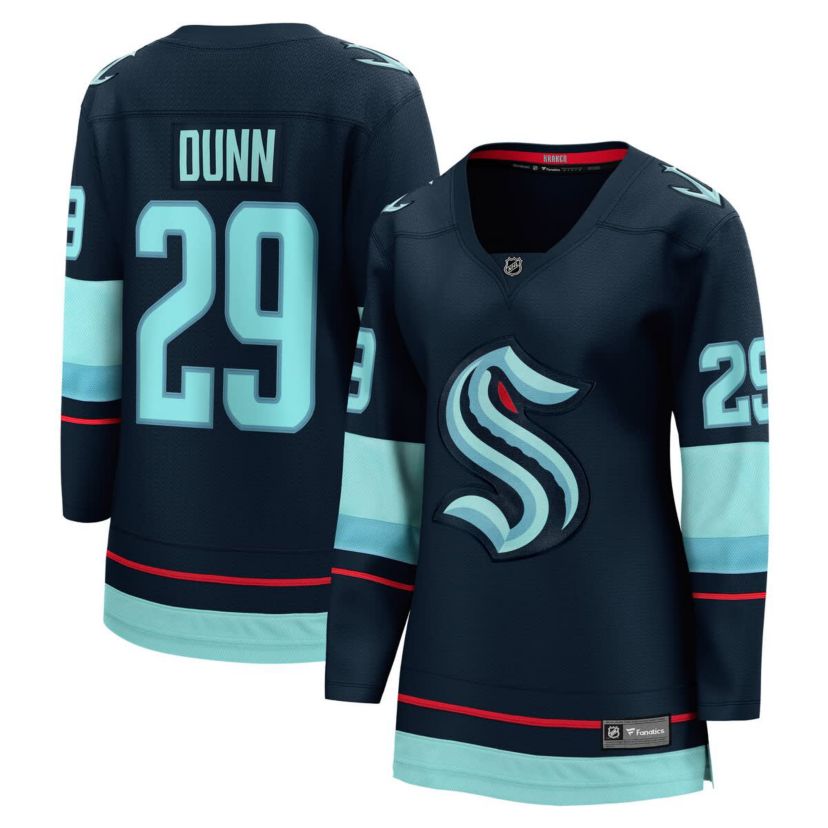 NHL Fanatics Vince Dunn Deep Sea Seattle Kraken Home Breakaway Player Jersey