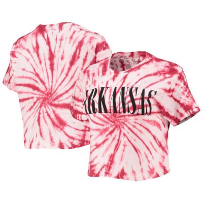 NCAA Arkansas Razorbacks Showtime Tie-Dye Crop T-Shirt