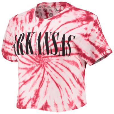 NCAA Arkansas Razorbacks Showtime Tie-Dye Crop T-Shirt