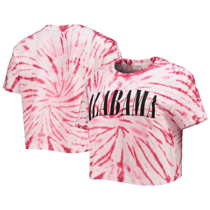 Alabama Crimson Tide NCAA Alabama Tide Showtime Tie-Dye Crop T-Shirt
