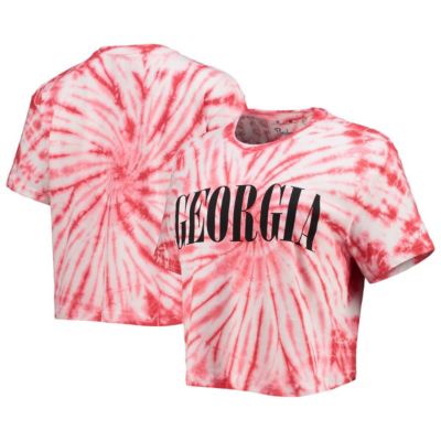 NCAA Georgia Bulldogs Showtime Tie-Dye Crop T-Shirt