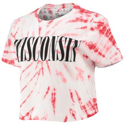 NCAA Wisconsin Badgers Showtime Tie-Dye Crop T-Shirt