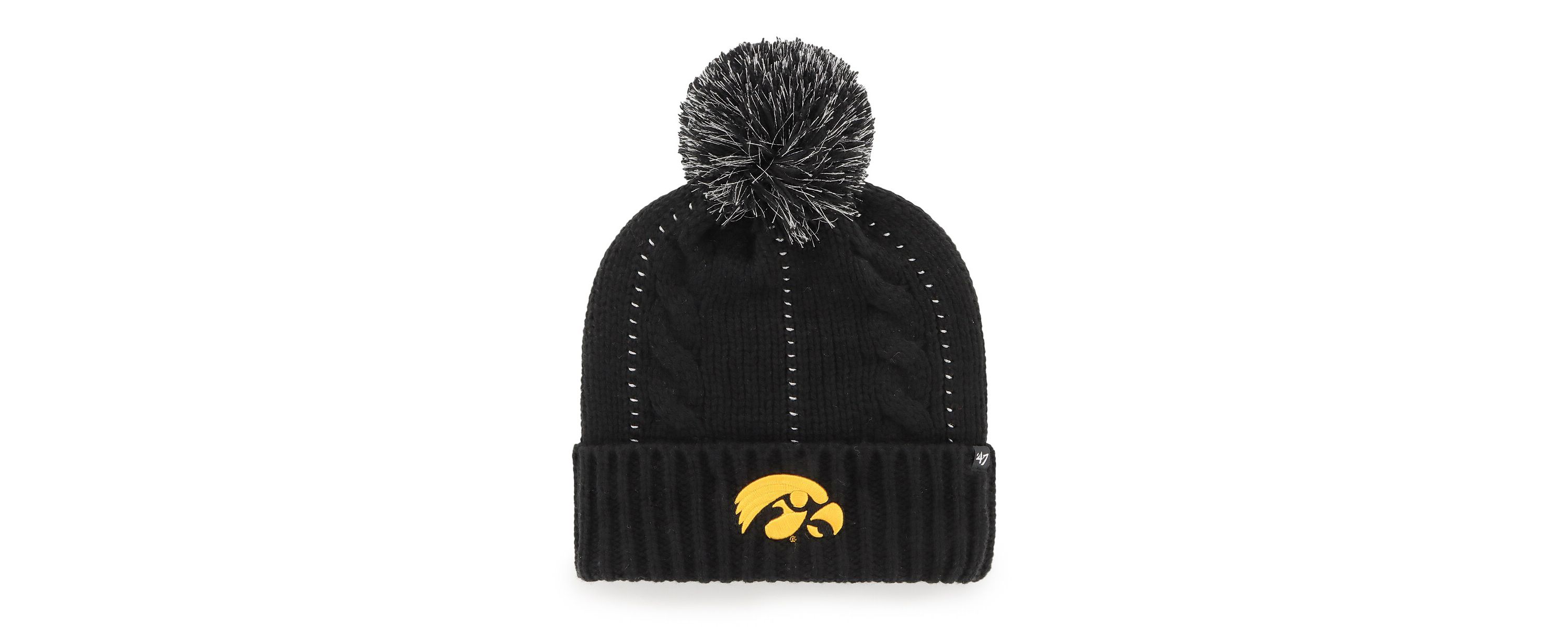 NCAA Iowa Hawkeyes Bauble Cuffed Knit Hat with Pom