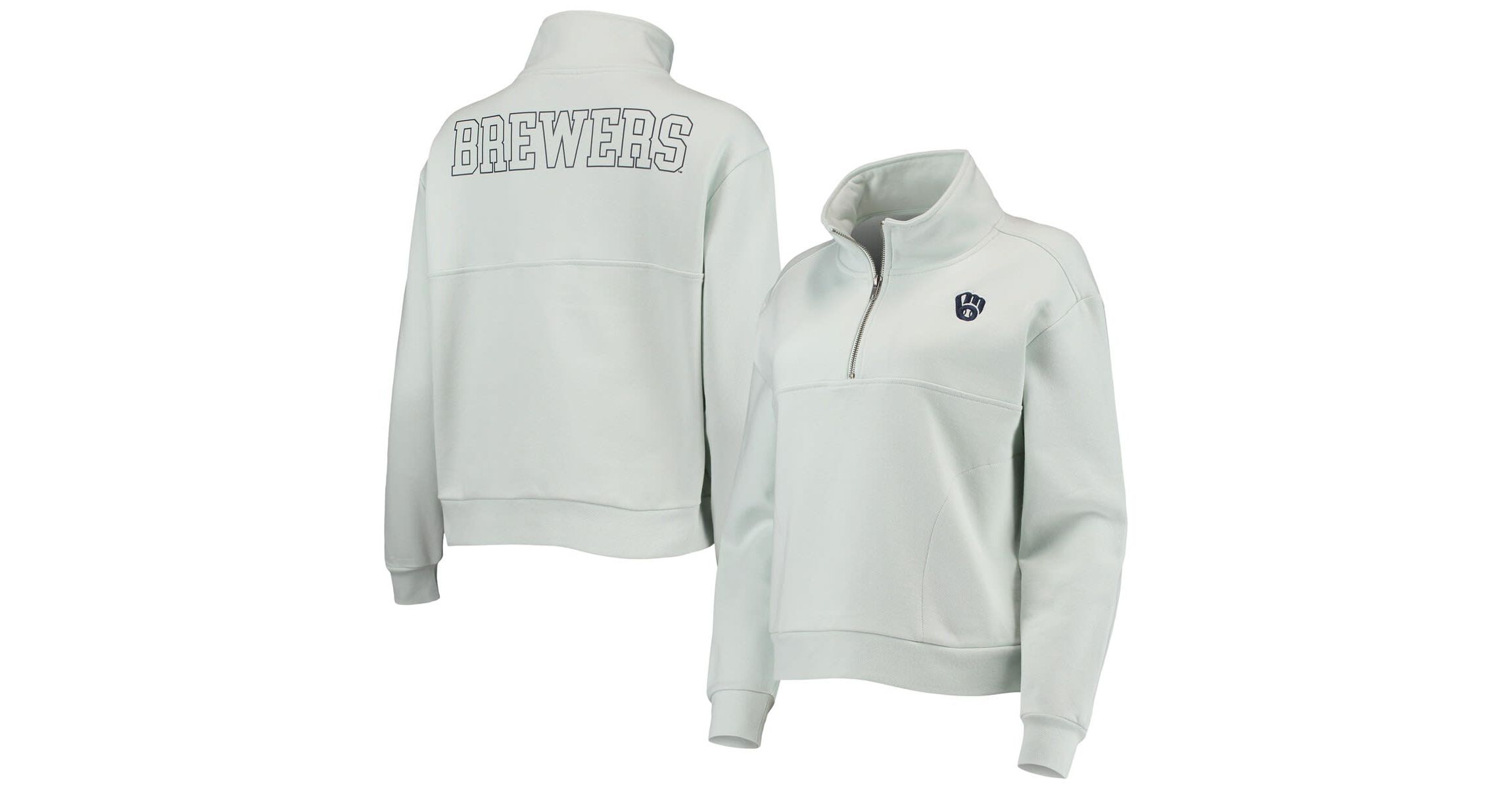 MLB Light Milwaukee Brewers Two-Hit Quarter-Zip Pullover Top