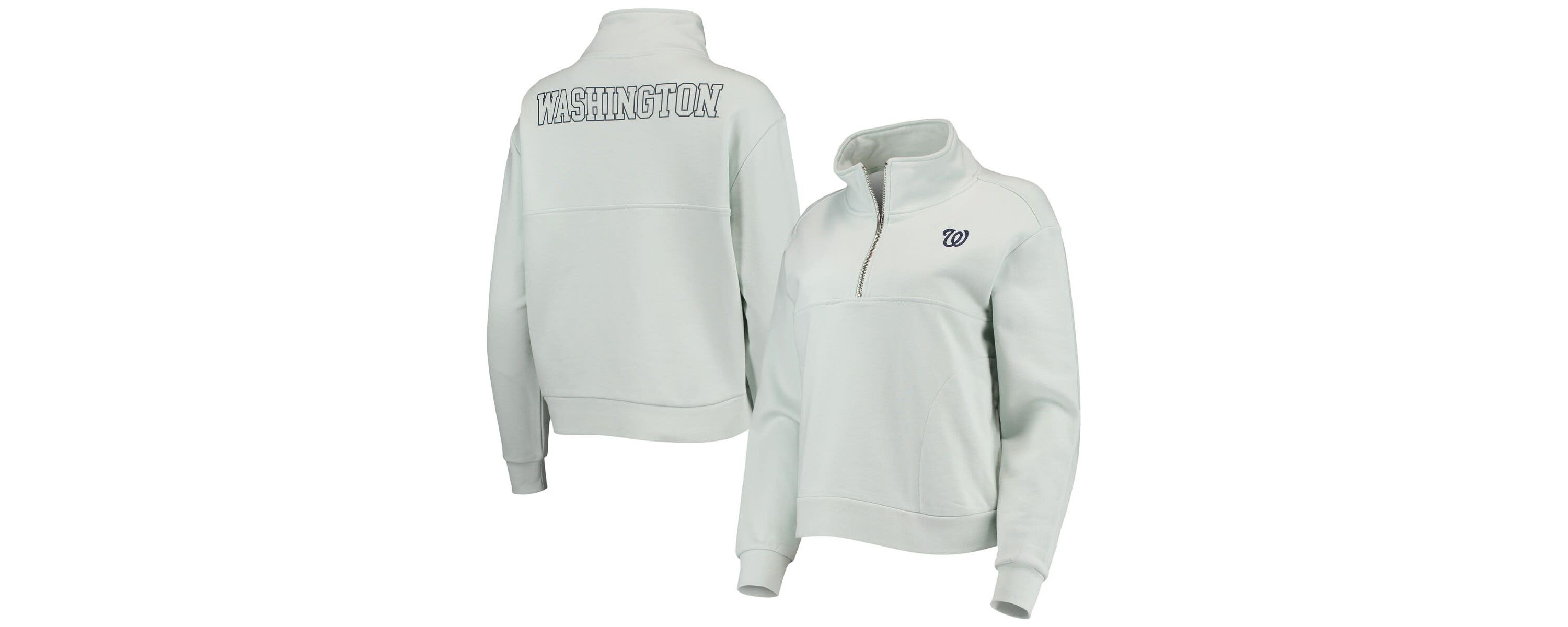 MLB Light Washington Nationals Two-Hit Quarter-Zip Pullover Top