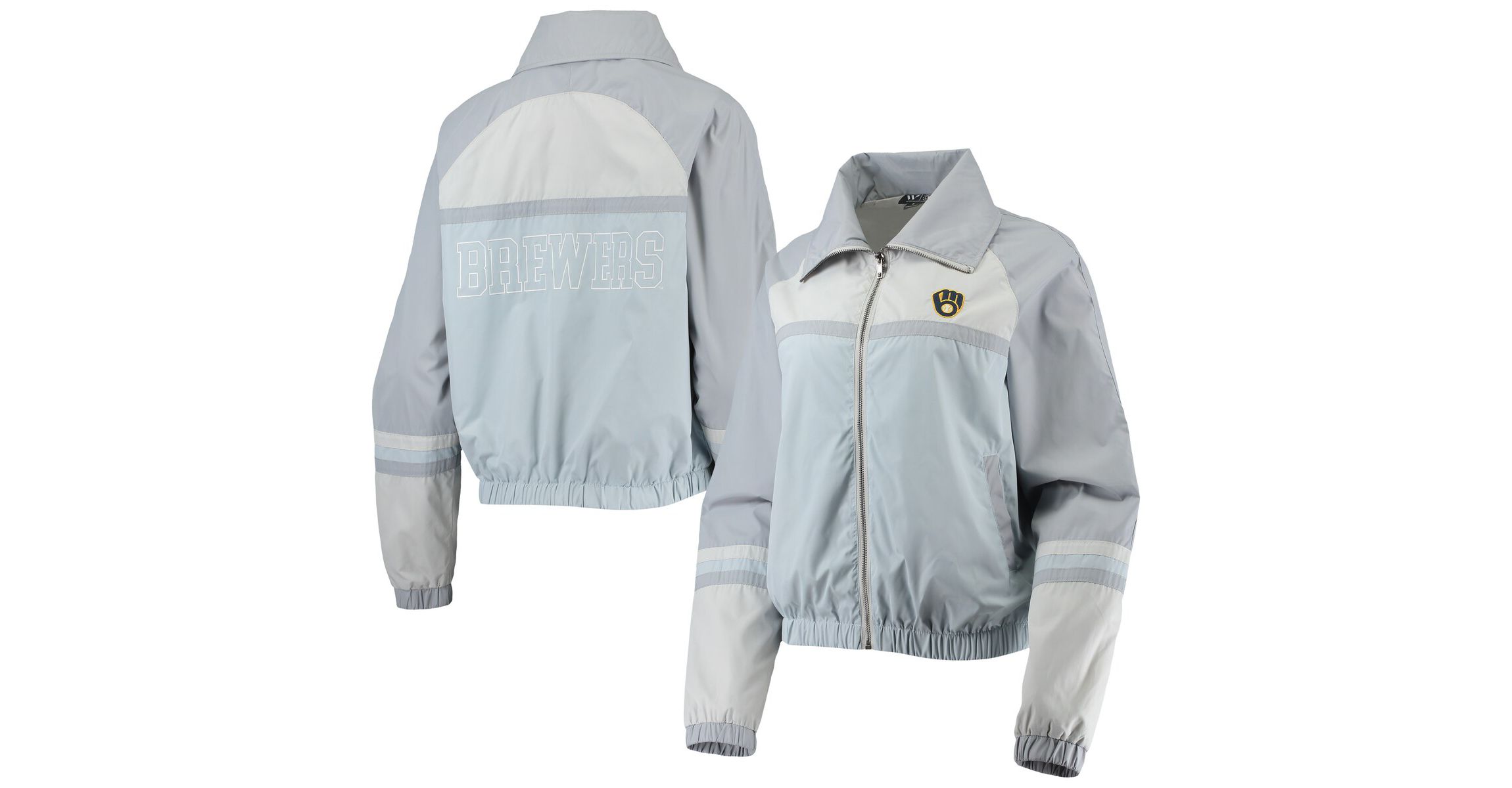 MLB Milwaukee Brewers Colorblock Track Raglan Full-Zip Jacket